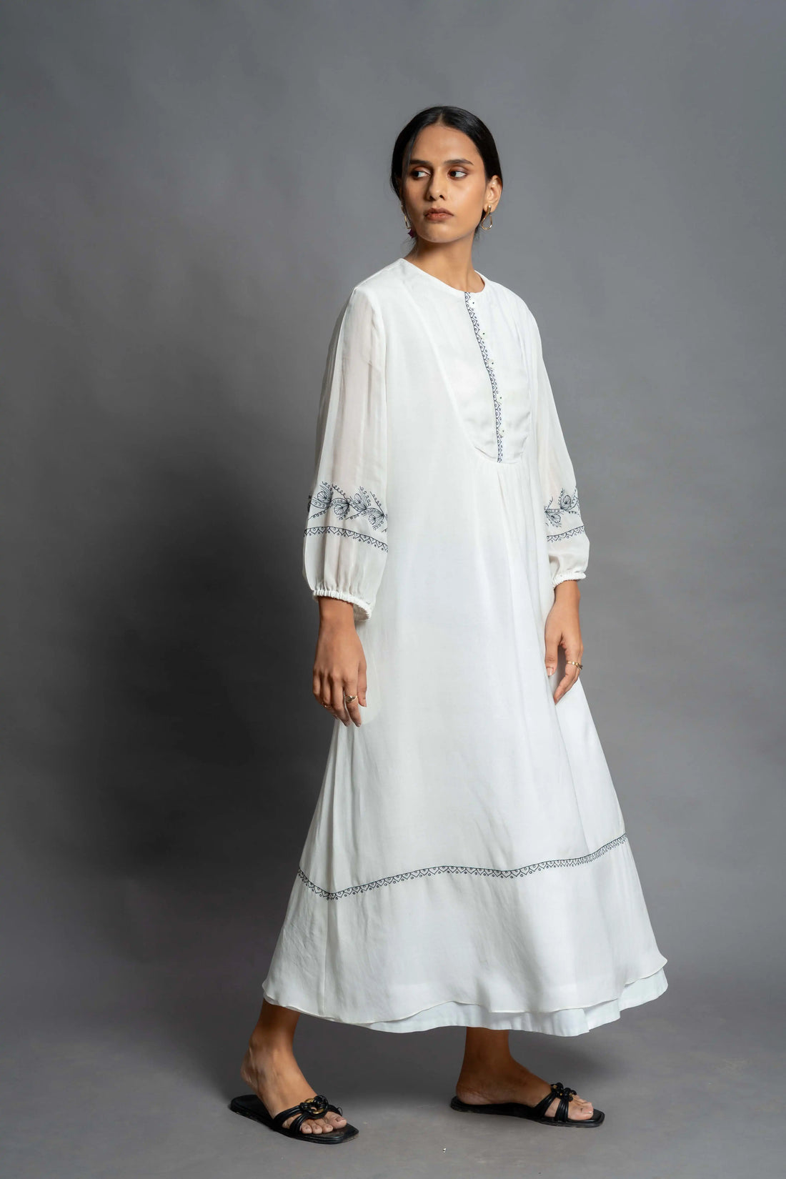 The Madhurima Dress | Hand Crafted Silk Muslin Dress