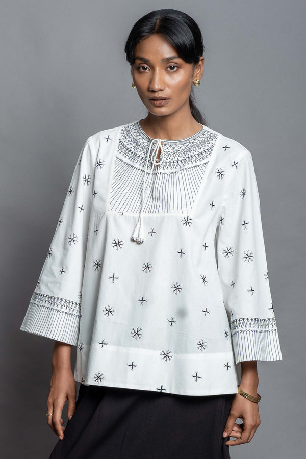 The Madhavi Top | Hand Crafted Organic Poplin Top