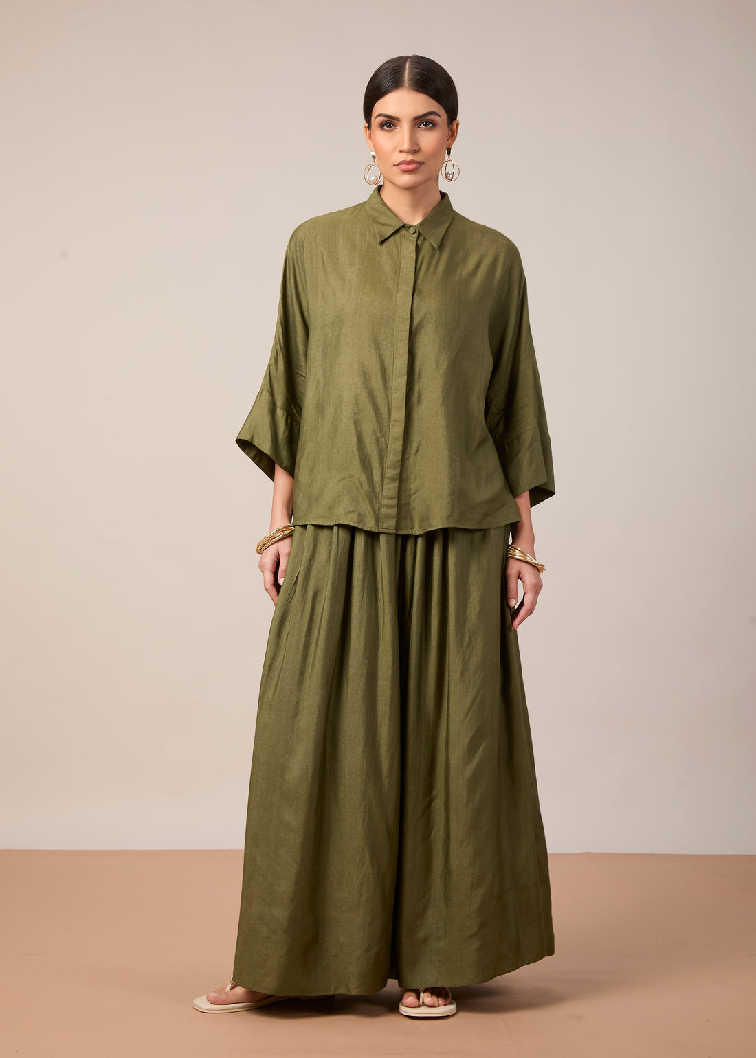 The Kiara Cape Shirt & Skirt Set Turquoise