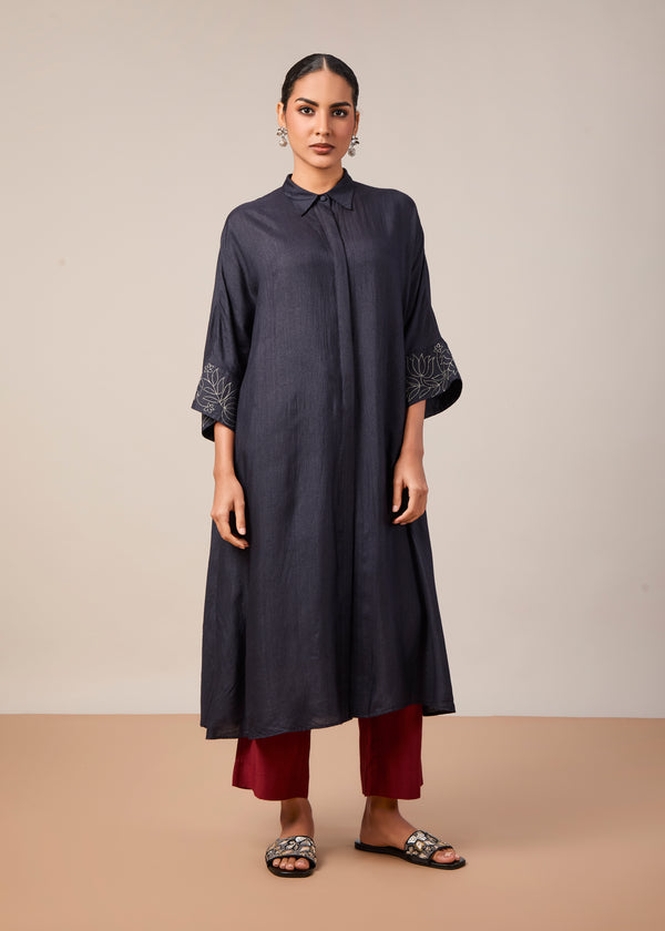 The Shanaya Kurta Set Midnight Blue