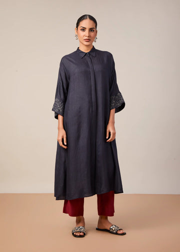 The Shanaya Kurta Set Midnight Blue