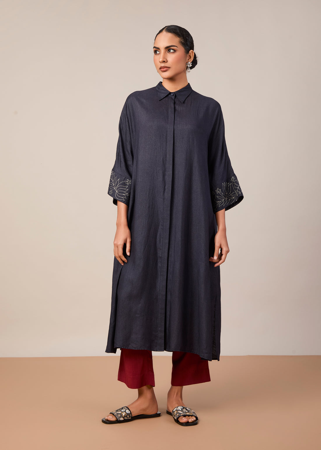 The Shanaya Kurta Set Midnight Blue
