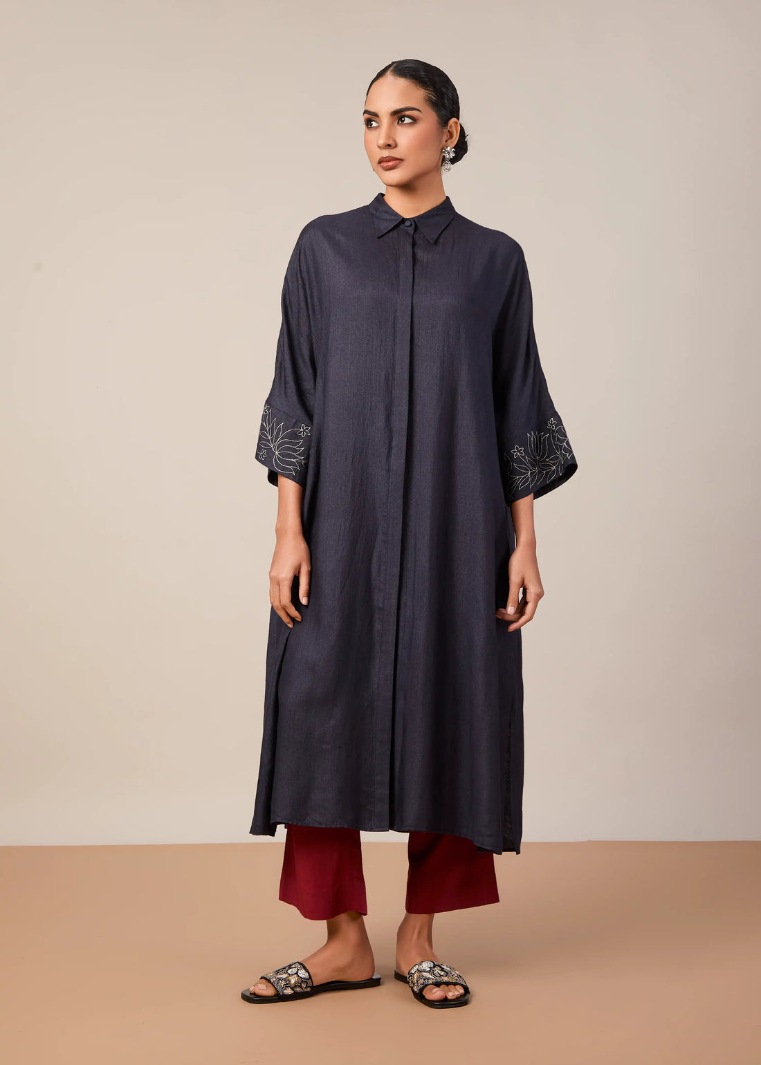 The Shanaya Kurta Set Midnight Blue