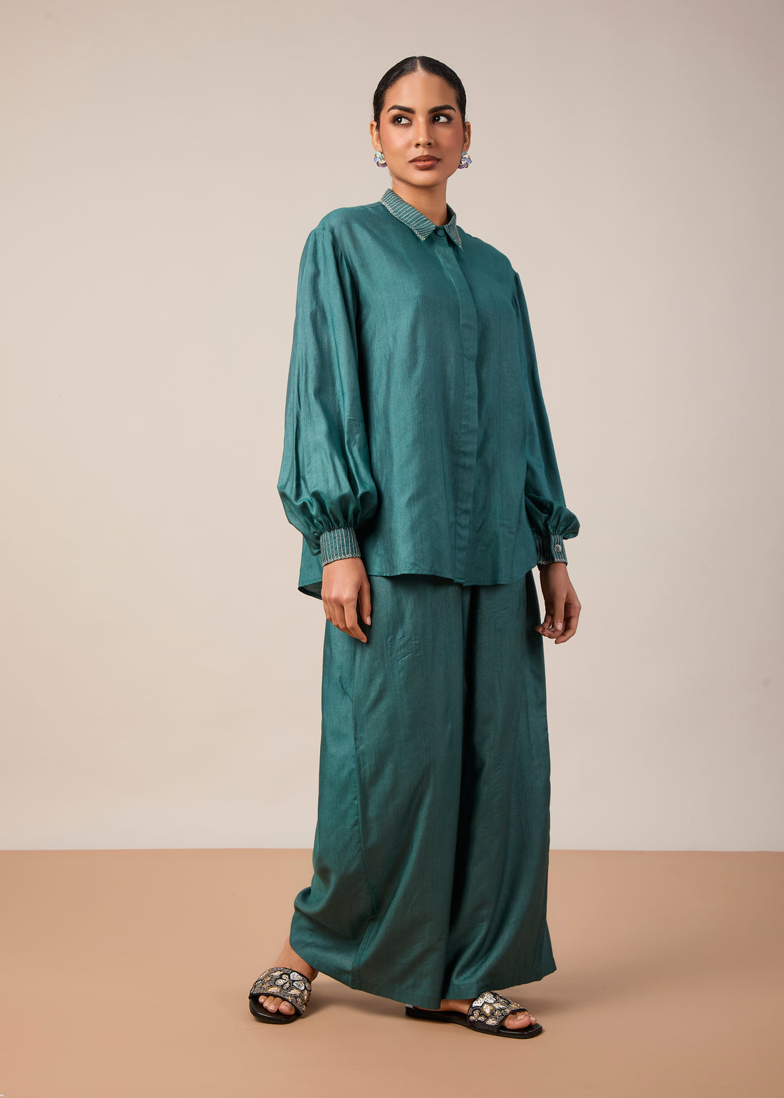 The Riya Shirt Set Teal