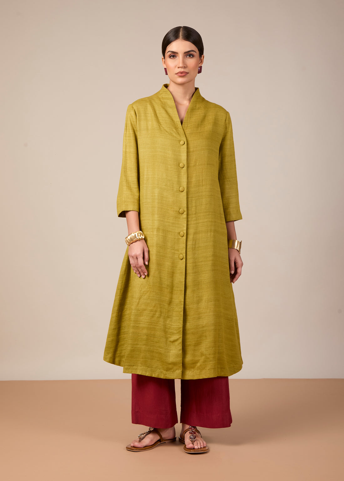 The Raniya Kurta Set Pista Green