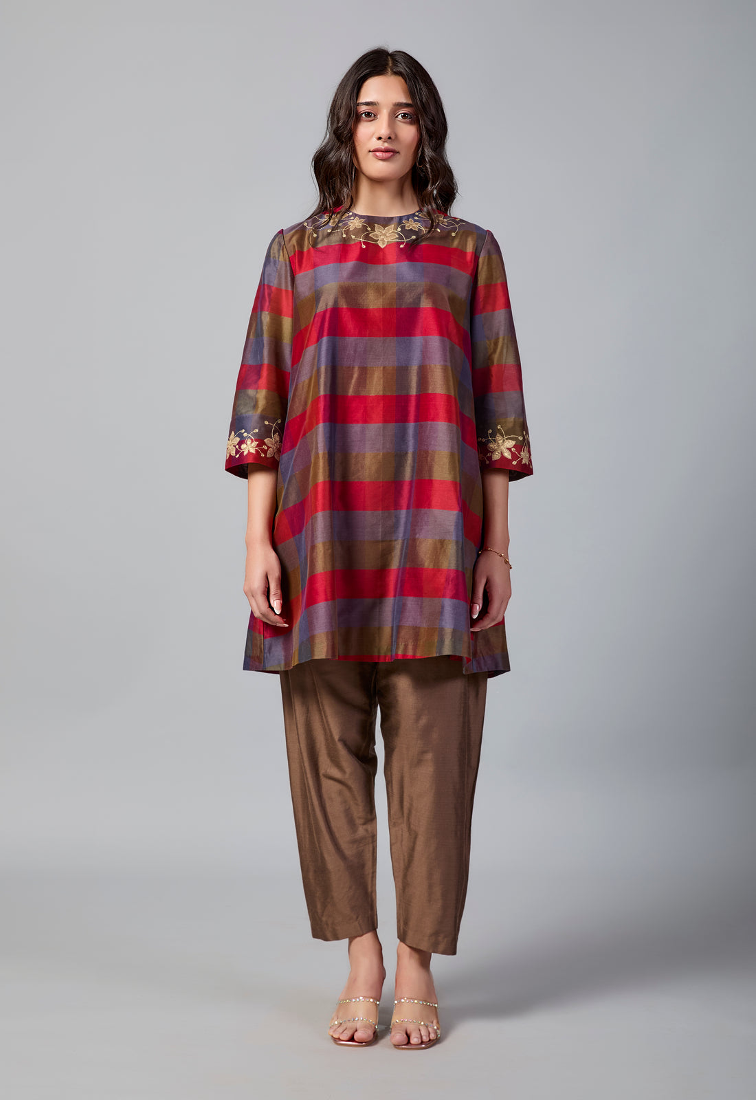 Gulhaar Kurta Set | Red, Mauve, Brown