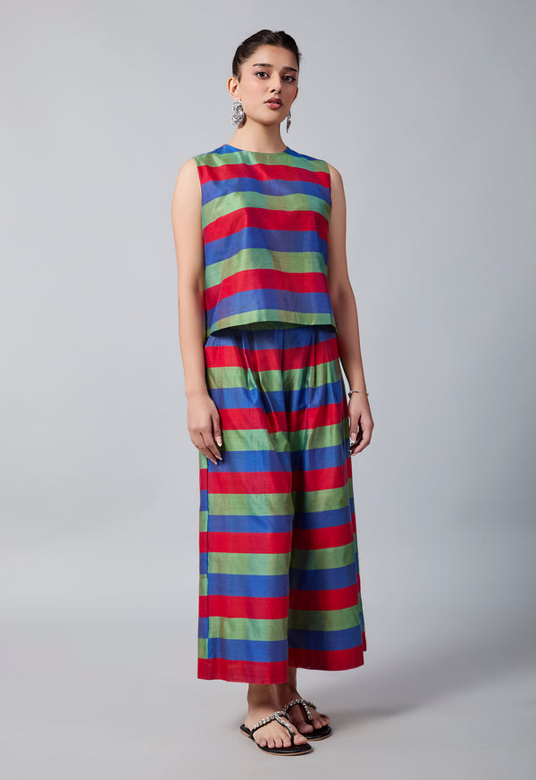 Ina Co-ord Set | Red, Blue, Green