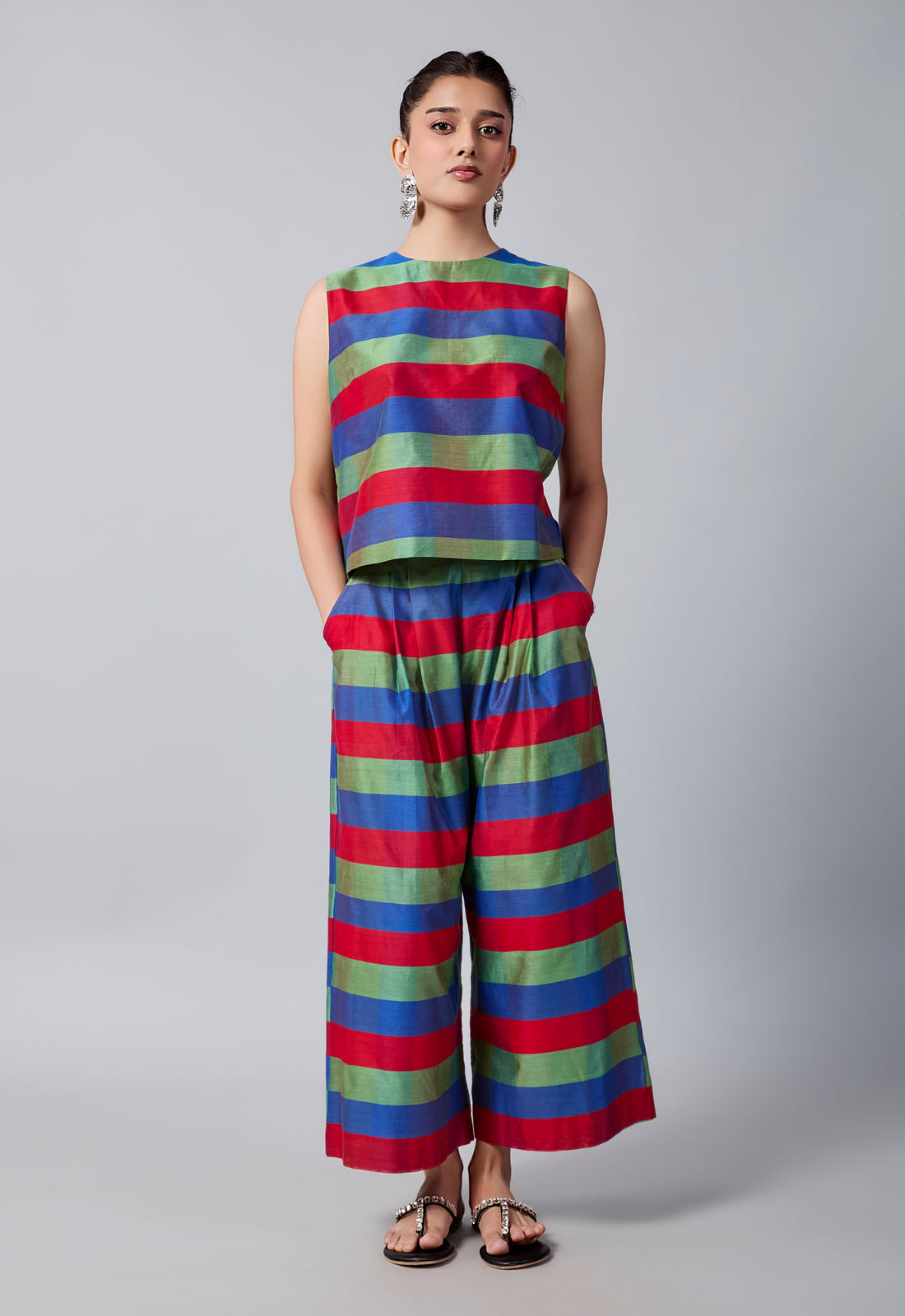 Ina Co-ord Set | Red, Blue, Green