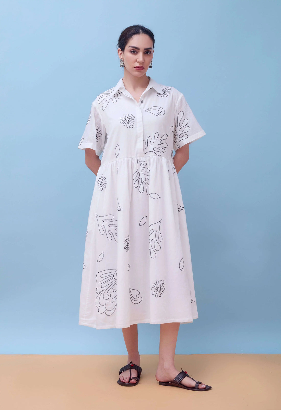 Tarangini Shirt Dress with applique