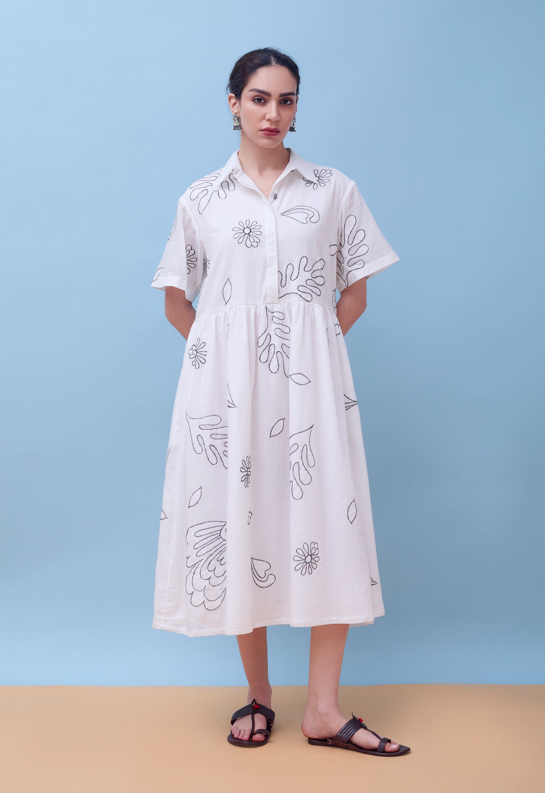 Tarangini Shirt Dress with applique