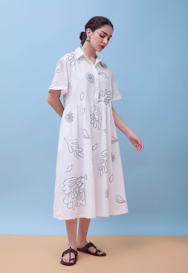 Tarangini Shirt Dress with applique