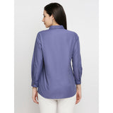 Mantra blue Knife pleats shirt