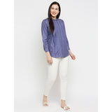 Mantra blue Knife pleats shirt