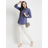 Mantra blue Knife pleats shirt