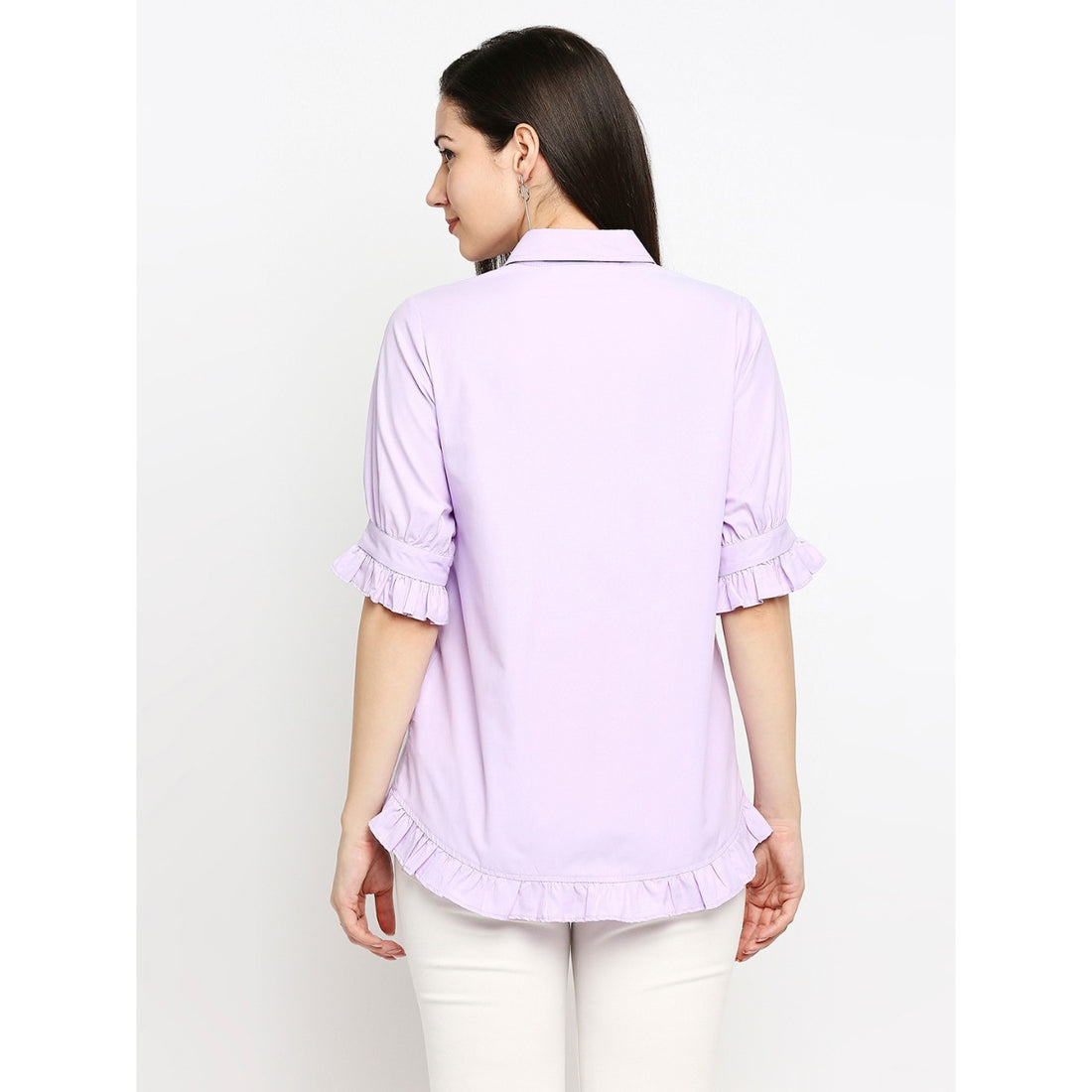 Mantra purple embroidered pocket shirt