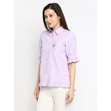 Mantra purple embroidered pocket shirt