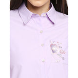 Mantra purple embroidered pocket shirt