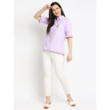 Mantra purple embroidered pocket shirt