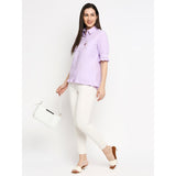 Mantra purple embroidered pocket shirt