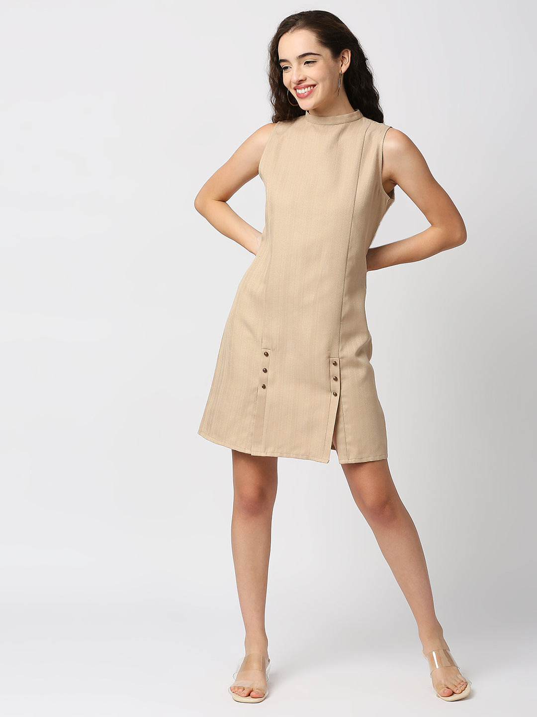 Mantra high neck sleeveless dress