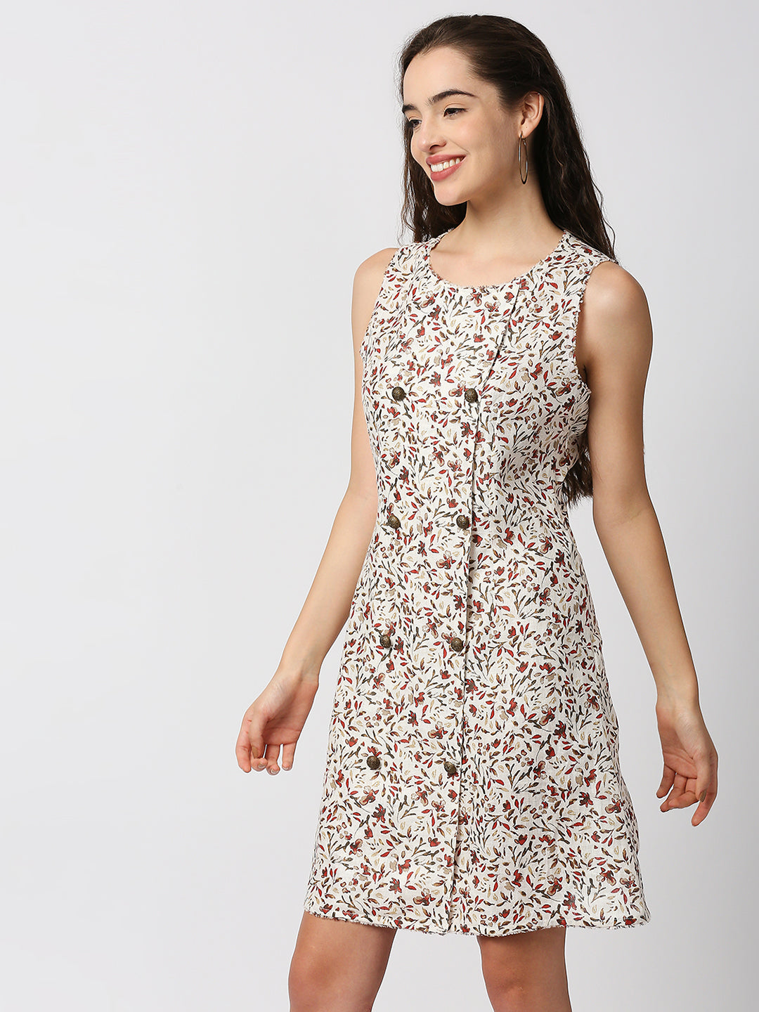 Mantra sleevless double breasted dress