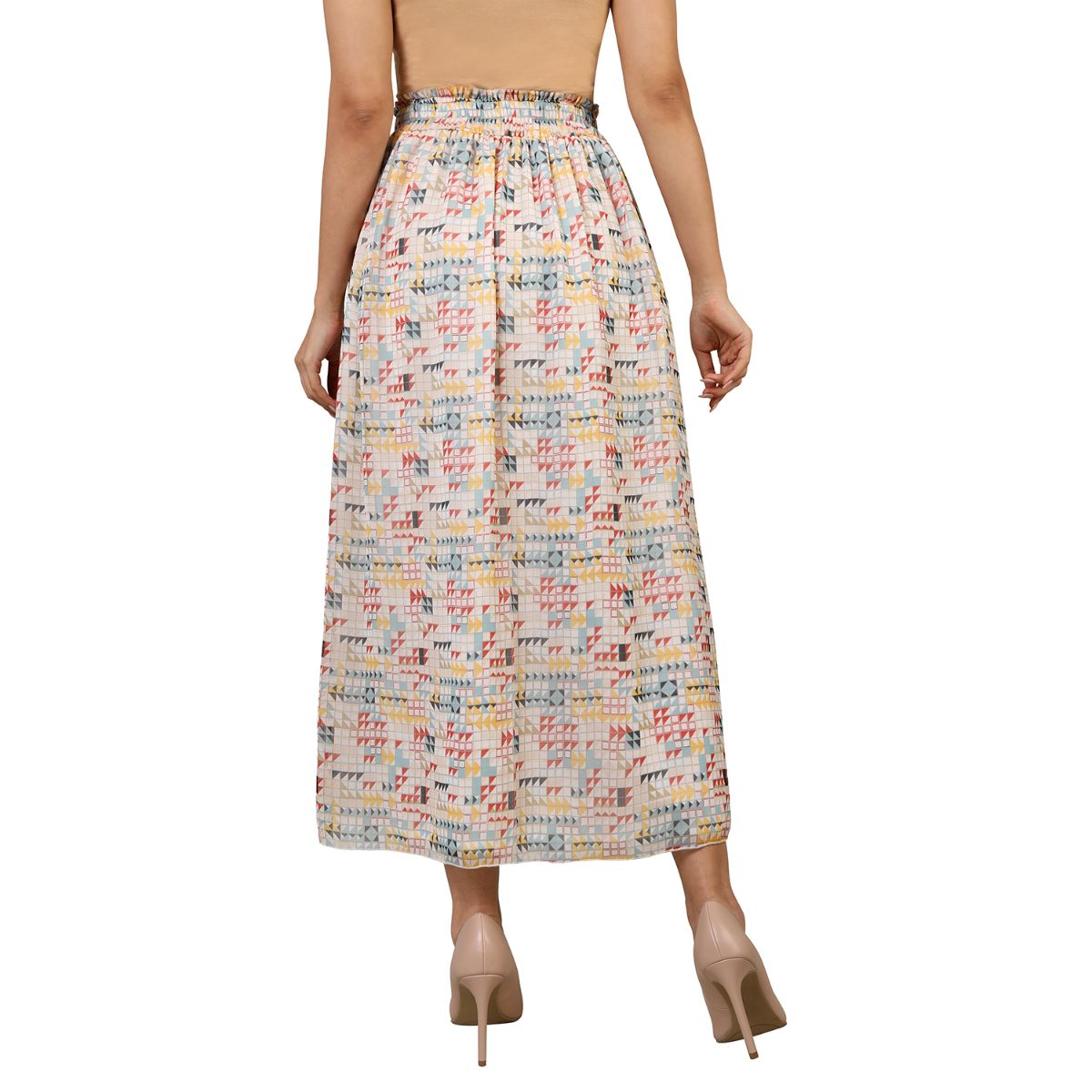 Mantra multicoloured polyester Gather skirt