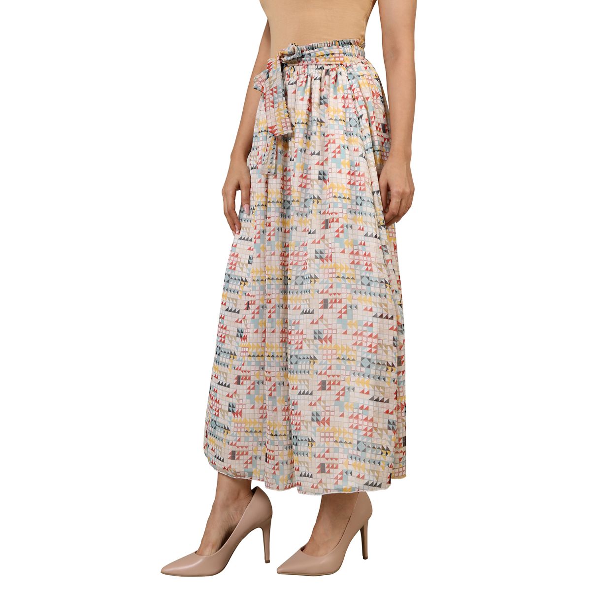 Mantra multicoloured polyester Gather skirt