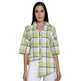 Mantra green cotton Asymmetrical Shirt