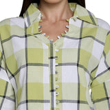 Mantra green cotton Asymmetrical Shirt