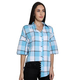 Mantra Blue cotton Asymmetrical Shirt
