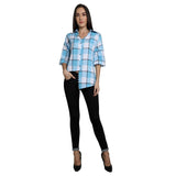 Mantra Blue cotton Asymmetrical Shirt