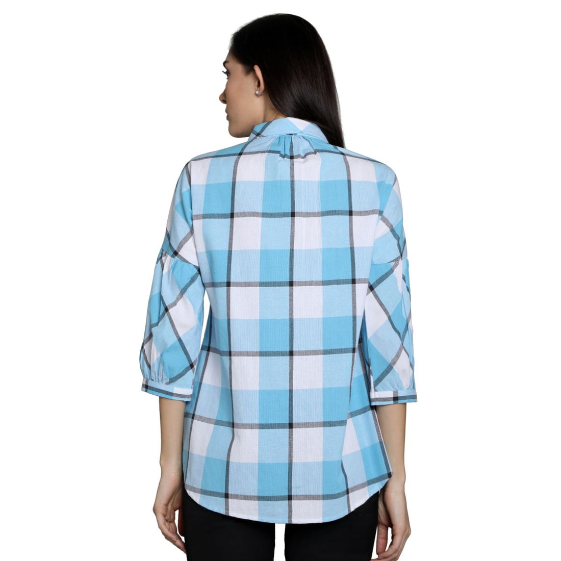 Mantra Blue cotton Bishop sleeve shirt