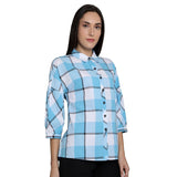 Mantra Blue cotton Bishop sleeve shirt