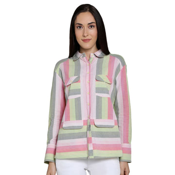 Mantra pink stripe Cotton Boxy shirt