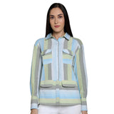 Mantra Blue stripe Cotton Boxy shirt