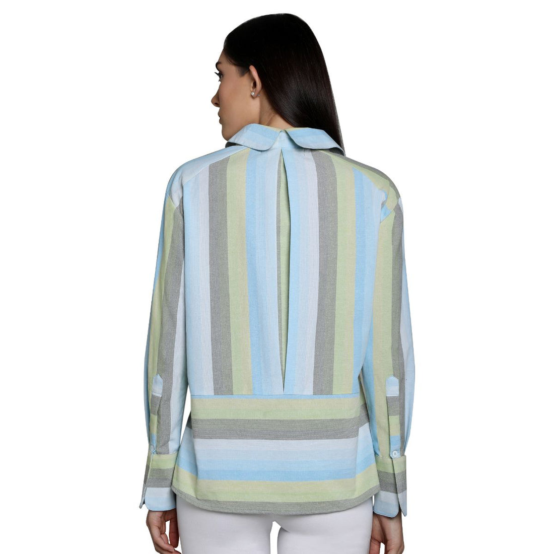 Mantra Blue stripe Cotton Boxy shirt