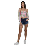 Mantra Pink cotton Off shoulder crop top