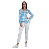 Mantra blue cotton Balloon sleeve top