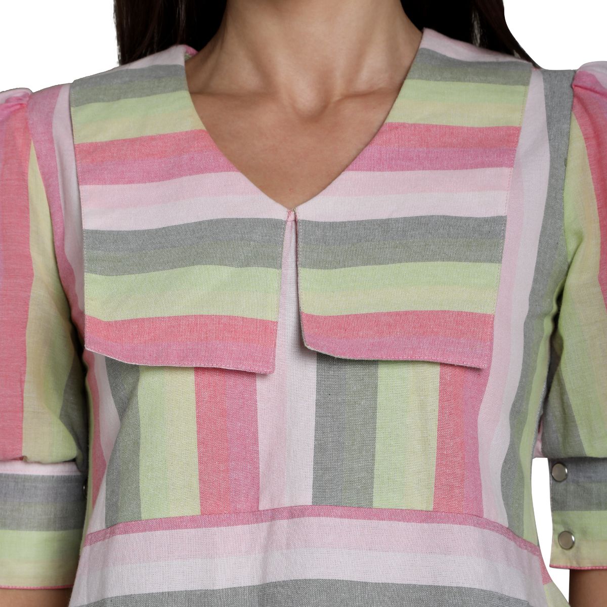 Mantra pink cotton Sailor collar top