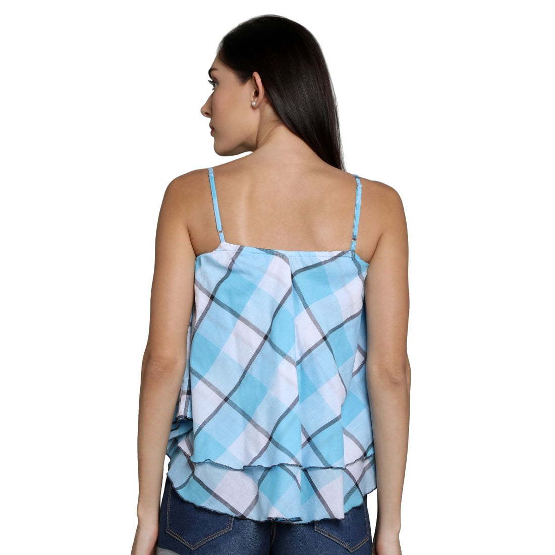 Mantra Blue cotton printed Crop top