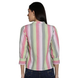 Mantra Pink cotton Bow neck top