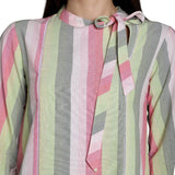 Mantra Pink cotton Bow neck top