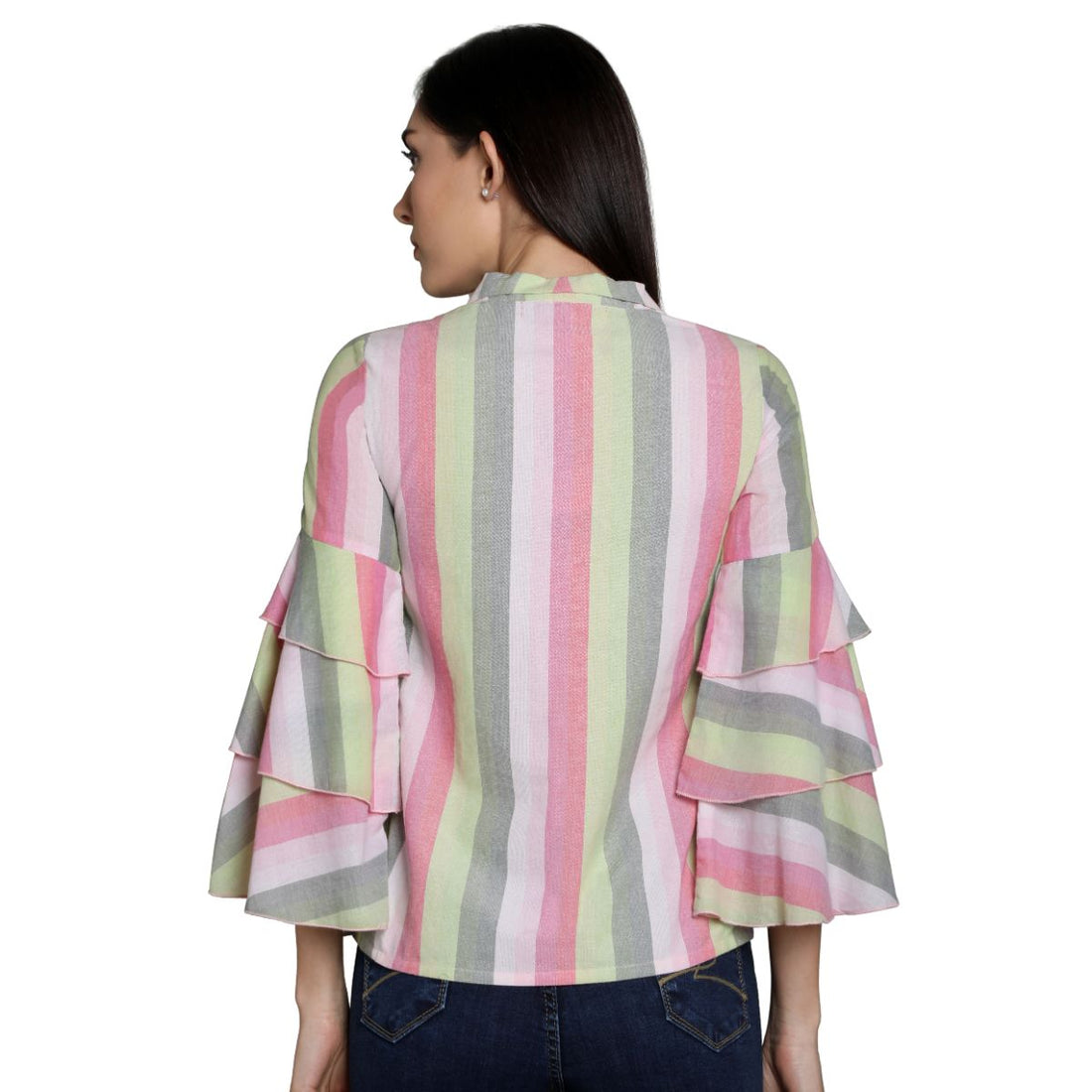 Mantra pink Cotton Tier sleeve top
