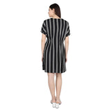 Mantra Black printed dolman sleeve Dress