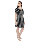 Mantra Black printed dolman sleeve Dress