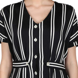 Mantra Black printed dolman sleeve Dress