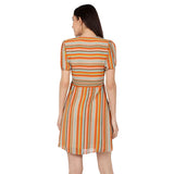 Mantra mustard georgette Overlap dress