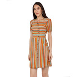 Mantra mustard georgette Overlap dress
