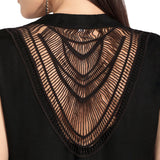 Mantra black solid A-line dress