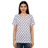 Mantra White Basic slit T-shirt